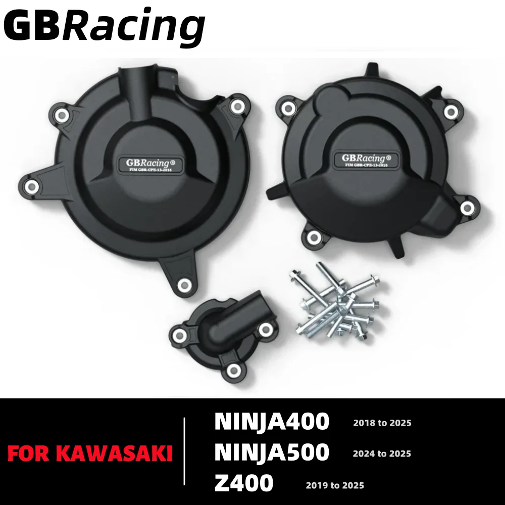 

GB Racing Engine Cover Ninja 400 2018-2025 Z400 2019-2025 Kawasaki Body and Frame Clutch Pulse AC Generator Protective Cover