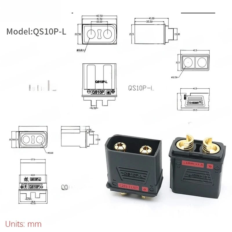 QS10P-L Male And Female Anti Ignition Energy Storage High Current 210A Drone Socket Interface Electric Motorcycle Connector
