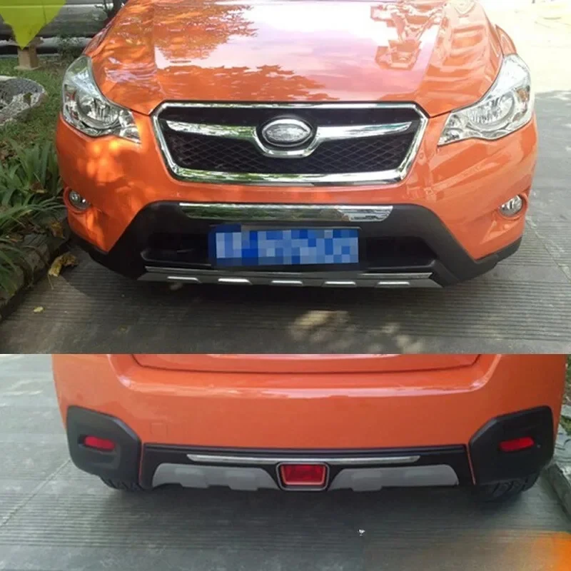 Front and Rear Bumper Protector Guard Trim Cover For Subaru XV 2012-2015 Chromed ABS Plastic