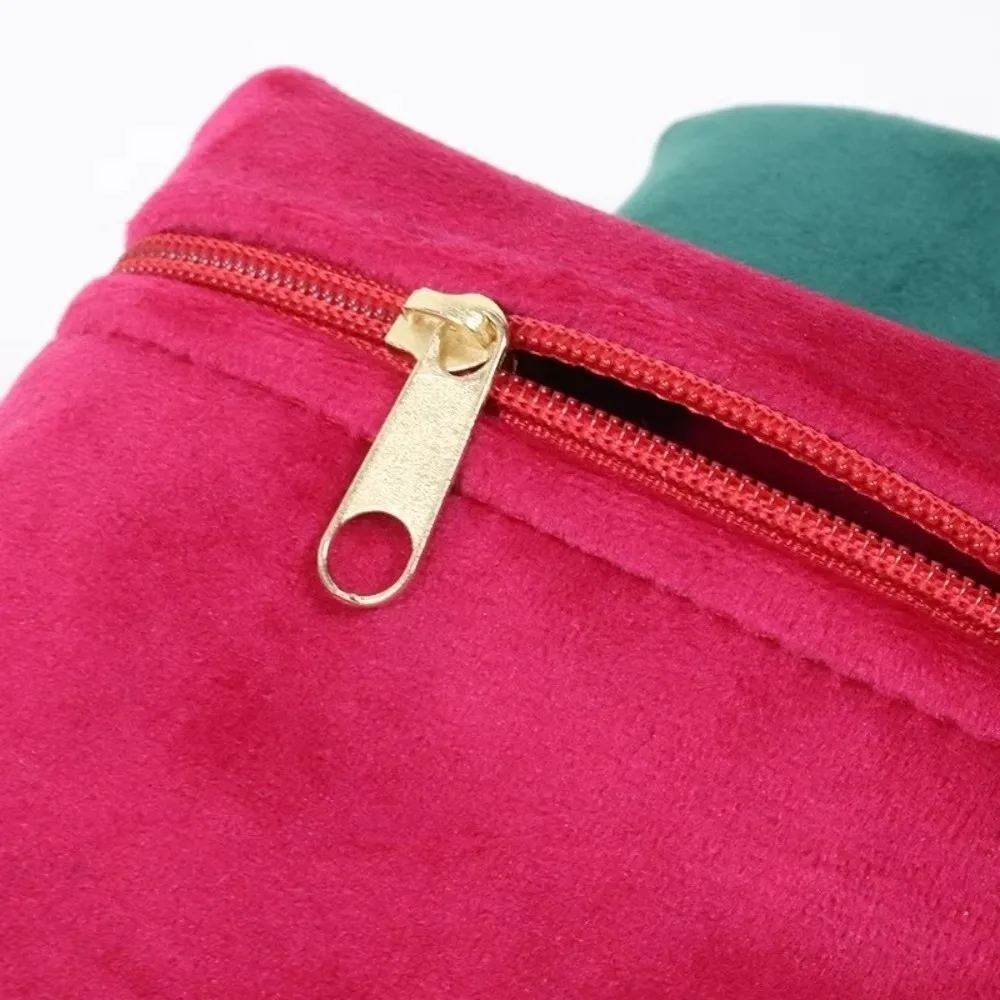 Flannelette Jewelry Packaging Bag Soft Soild Colorful Jewelry Storage Bag Dust Proof Zipper Velvet Jewelry Bag Organizer