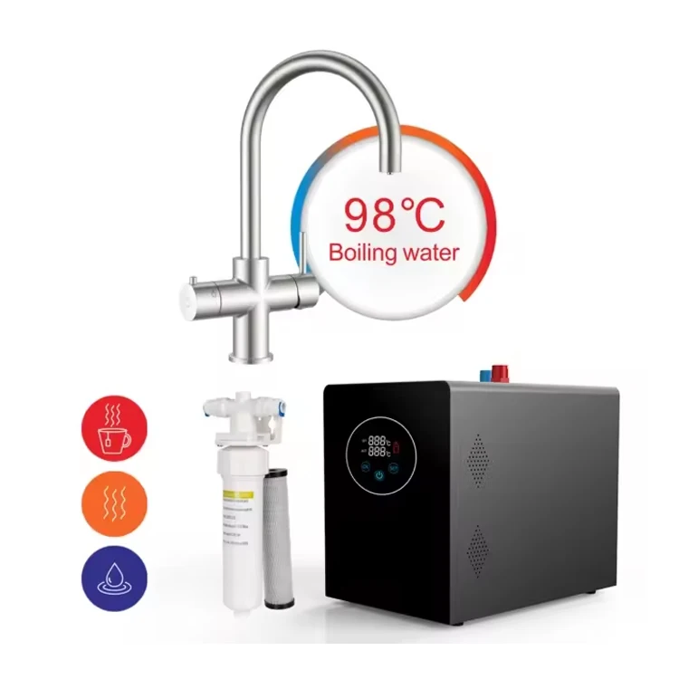 3 Way Brass Boiling Water Tap Have Child Safety Lock Kitchen Faucet