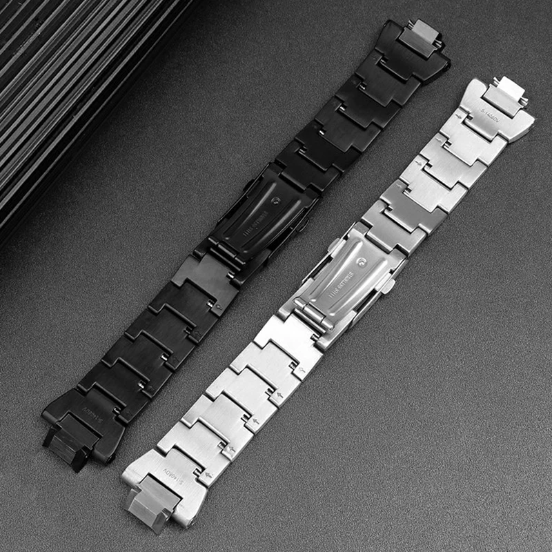 Special convex interface strap for CASIO G-Shock fine steel heart men GST-B400 steel  watchband stainless watch accessories belt