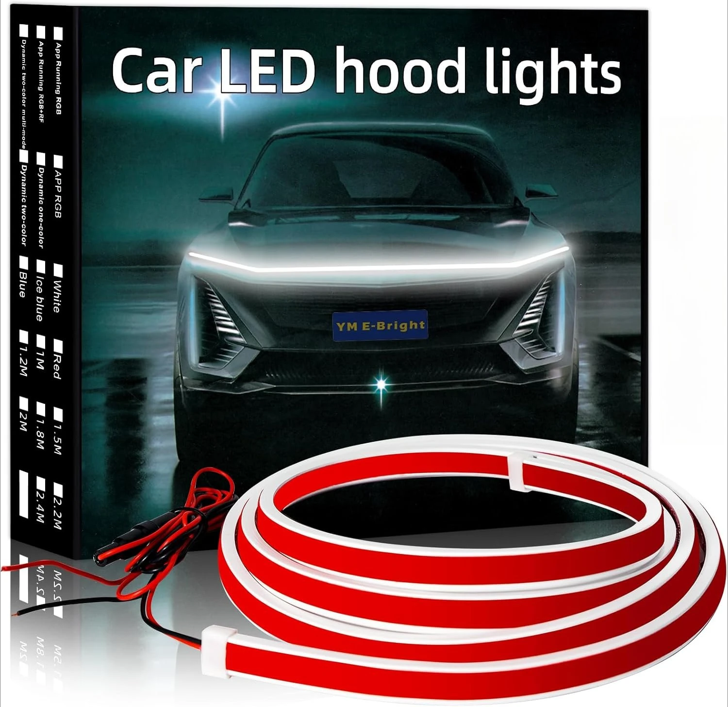

Car Hood Light Strip,Dynamic LED Strip Light,Exterior Flexible Daytime Running Light Strip Decorative Light for Car,SUV,Trucks