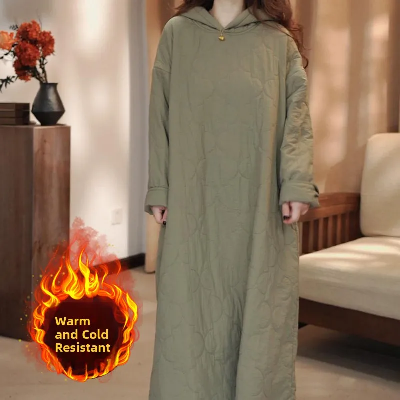 

Warm Cotton Jacket Large Size Winter New Style Artistic Versatile Anti-Aging Medium-Length Thickened Cotton Padded Coat