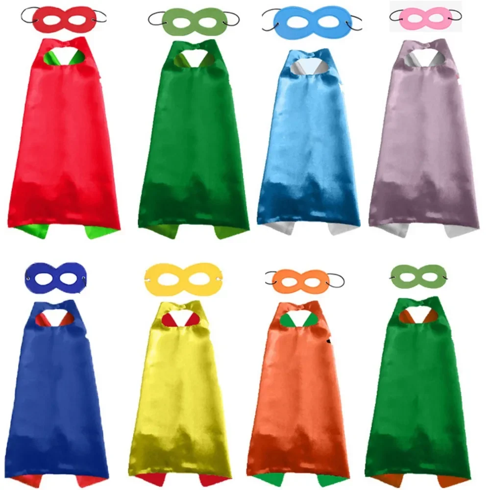 Movie Hero Cosplay Costume Kids Cloak Fancy Action Figure Disguise Solid Cape Halloween Birthday Festival Party Role Play