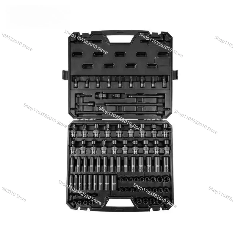 

1/2" 3/8" Drive Impact Socket Set 13/23/33/34/48/65/90PCs SAE or Metric Cr-V/Cr-Mo Socket Set 6 Point Alloy Steel Repair