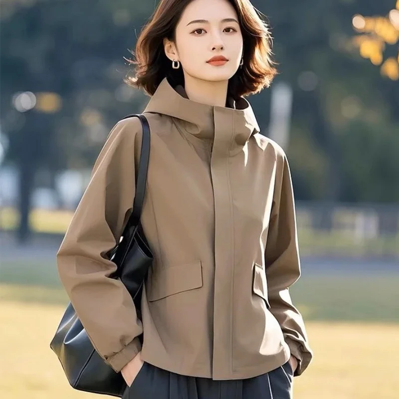 

Women's Outerwear 2025 Spring and Autumn New Loose Solid Color Slim and Unique Design Sense Short Purple Outerwear for Women WLF