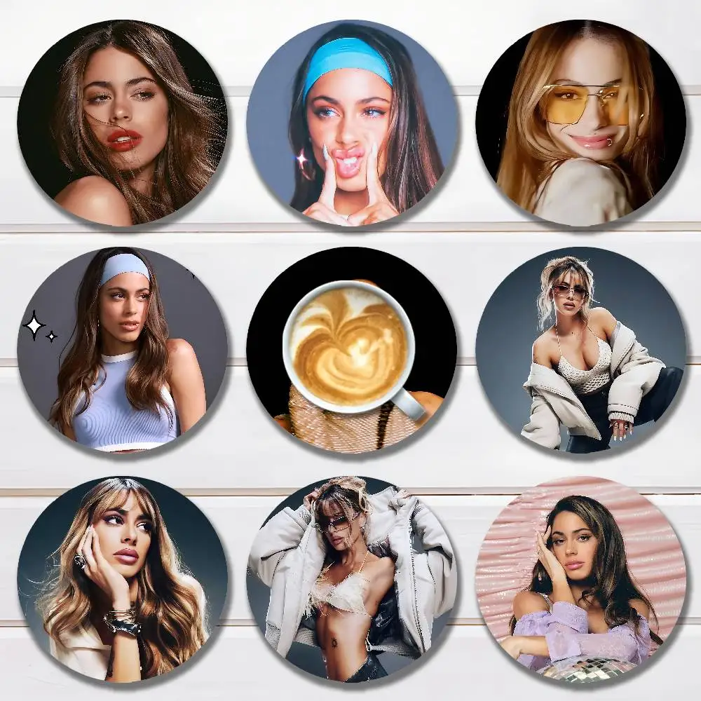

T-Tini S-Stoessel Singer Wooden Coasters 10cm Round Cosplay Fans Collect Friends Gifts