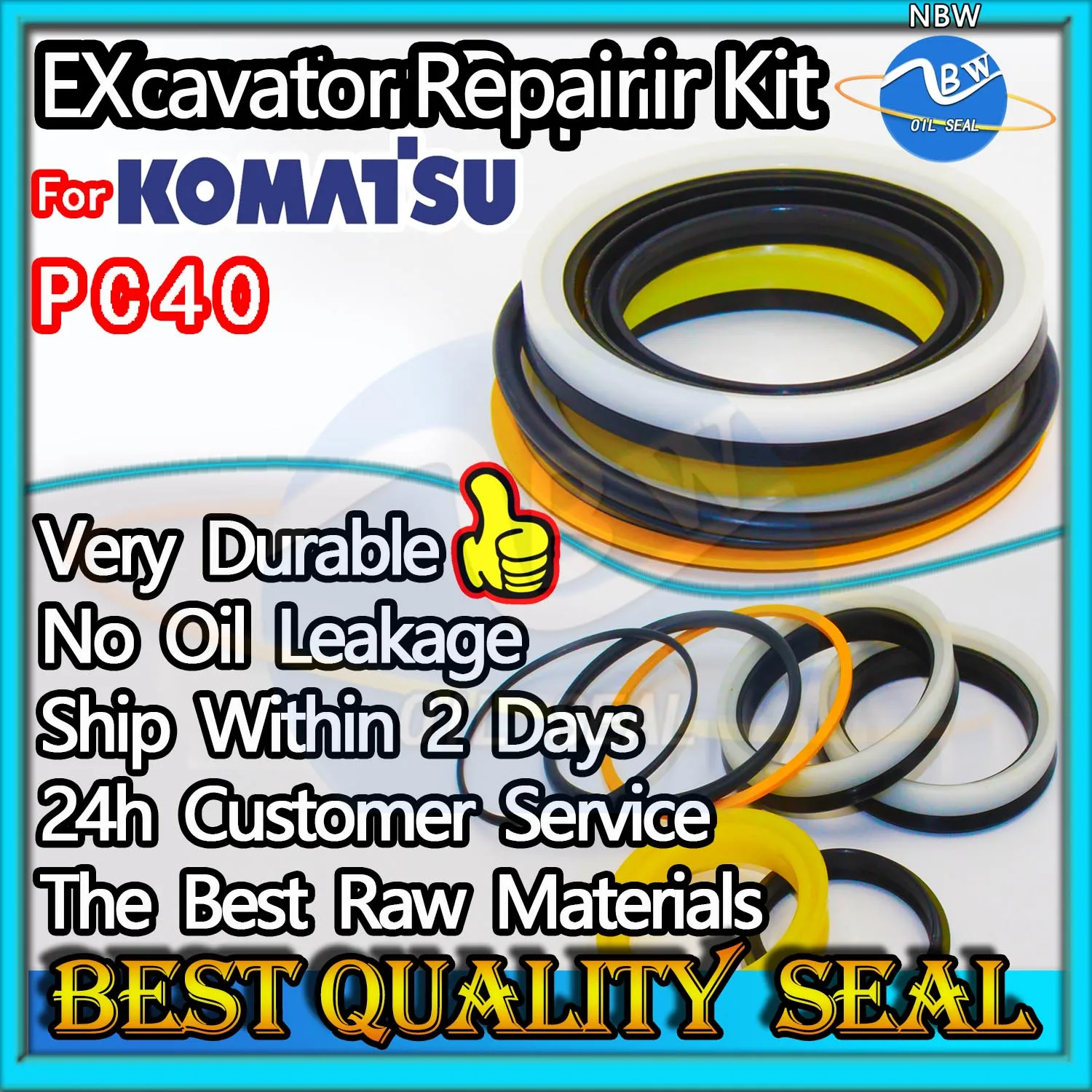 

For KOMATSU PC40 Repair Kit Excavator Oil Seal Hydraulic Pump Digger Clamshell Shovel Adjust Swing Gear Center Joint Gasket NBR