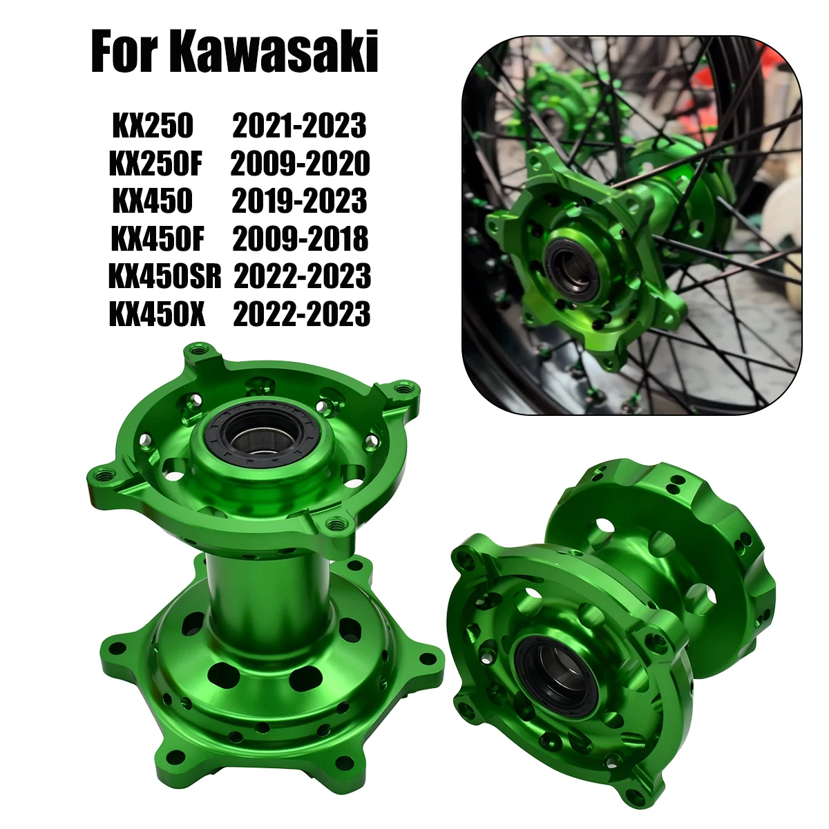 Motorcycle 36 Holes Front Rear Wheel Hub For KAWASAKI KX250 KX250F KX450F KX 250 250F 450F CNC Aluminum Off-Road Dirt Bike Parts