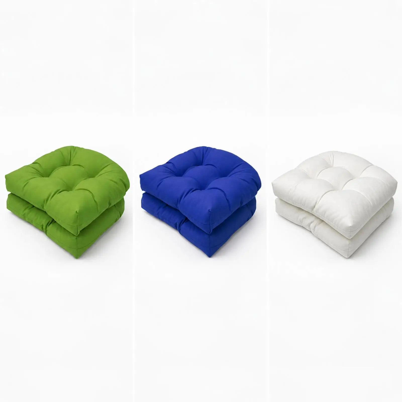 Comfortable Garden Sofa Cushion Polyester Fabric Square Pad with Raised Border for Patio Rattan Chair and Indoor Bench