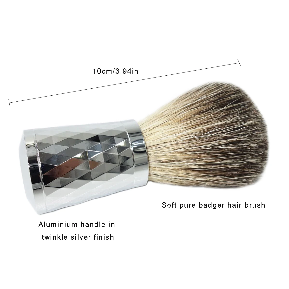 Soft Honey Pure Badger Hair Beard Shaving Brush New Twnkle Silver Handle Holder Good Gift for Shaver Men Barber Grooming Tools