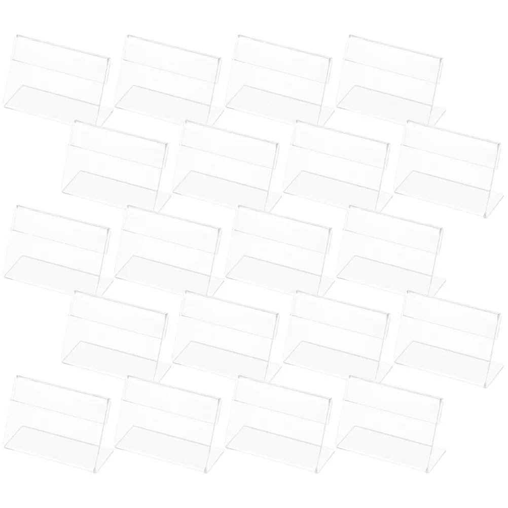

50pcs Acrylic Display High Transparency Table Signs Retail Number Name Holder Mini Clear Desk Small Event Use