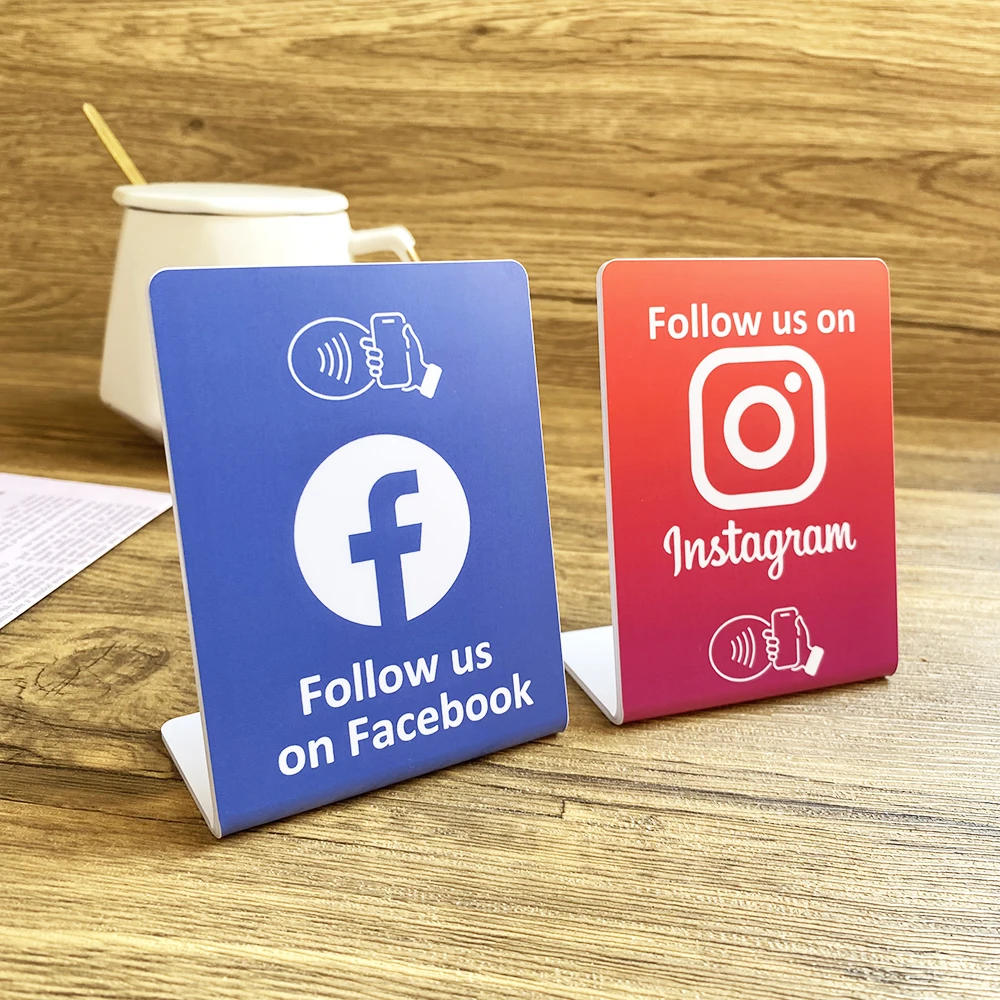 Получите Последователи с подставкой для крана NFC Небольшой размер Instagram Facebook Tiktok Подставка для дисплея NFC