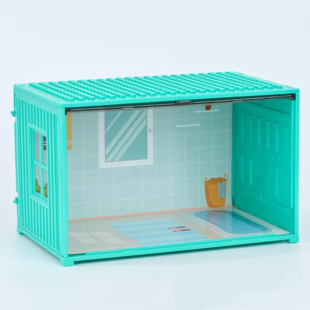 

1 комплект, 5 стилей, миниатюрная мебель для кукольного домика, пластиковые детские игрушки цвета хаки, мебель для гостиной, кухни, спальни, контейнер, дисплей