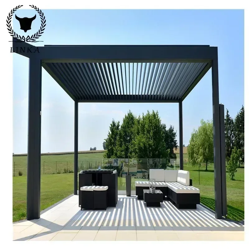 Cheapest Pergolas De Madera Louver Aluminum Pergola Bioclimatic Carport Gazebo Outdoor Pergola Motorized Louver Roof