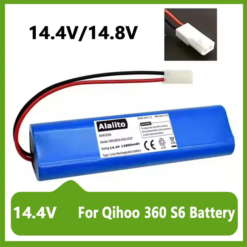 

2026 14.8V 12800mAh Robot Battery for Robot Vacuum Cleaner 360 S6 / Tefal Xplorer Series 75 (RG7675WH, RG7687WH)