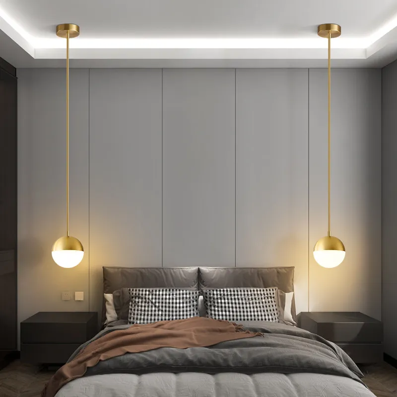 

Люстра для главной спальни, прикроватная люстра, роскошный шарообразный светильник для дивана, длинный подвесной светильник