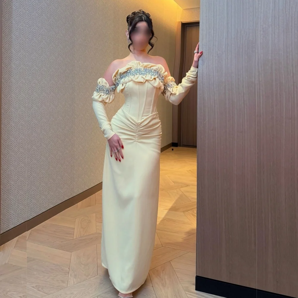 

Customized Formal Elegant Evening Dress Rhinestone Pleat Straight Long Dresses Bespoke Occasion Grace Party Gown Glitter
