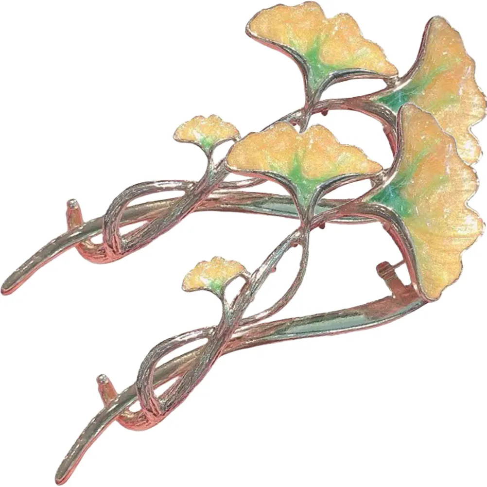

2Pcs Ginkgo Leaf Hair Clip Premium Lightweight Reliable Hair Barrette for Women Elegant Hairstyle Decor Wedding Birthday Party