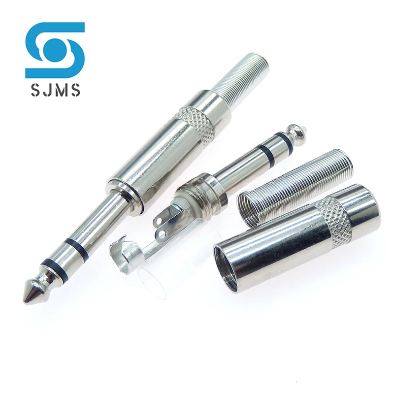 6.3mm 6.35mm Mono/Stereo AUDIO jack plug male connector Microphone Welding line HeadPhone stereo 1/4\