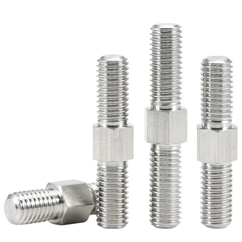 304 Stainless Steel Hexagon Head Screws And Bolts With Double Head Left And Right Screws M3 M4 M5 M6 M8 M10-M16