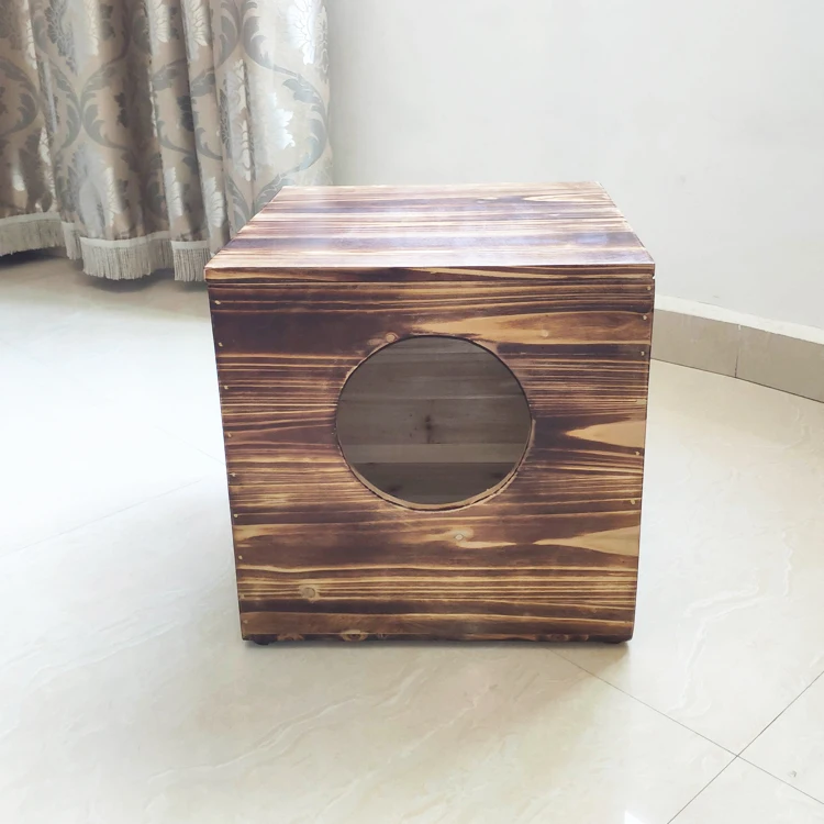 

Solid wood cat house indoor storage stool can sit, keep warm in winter, universal in all seasons