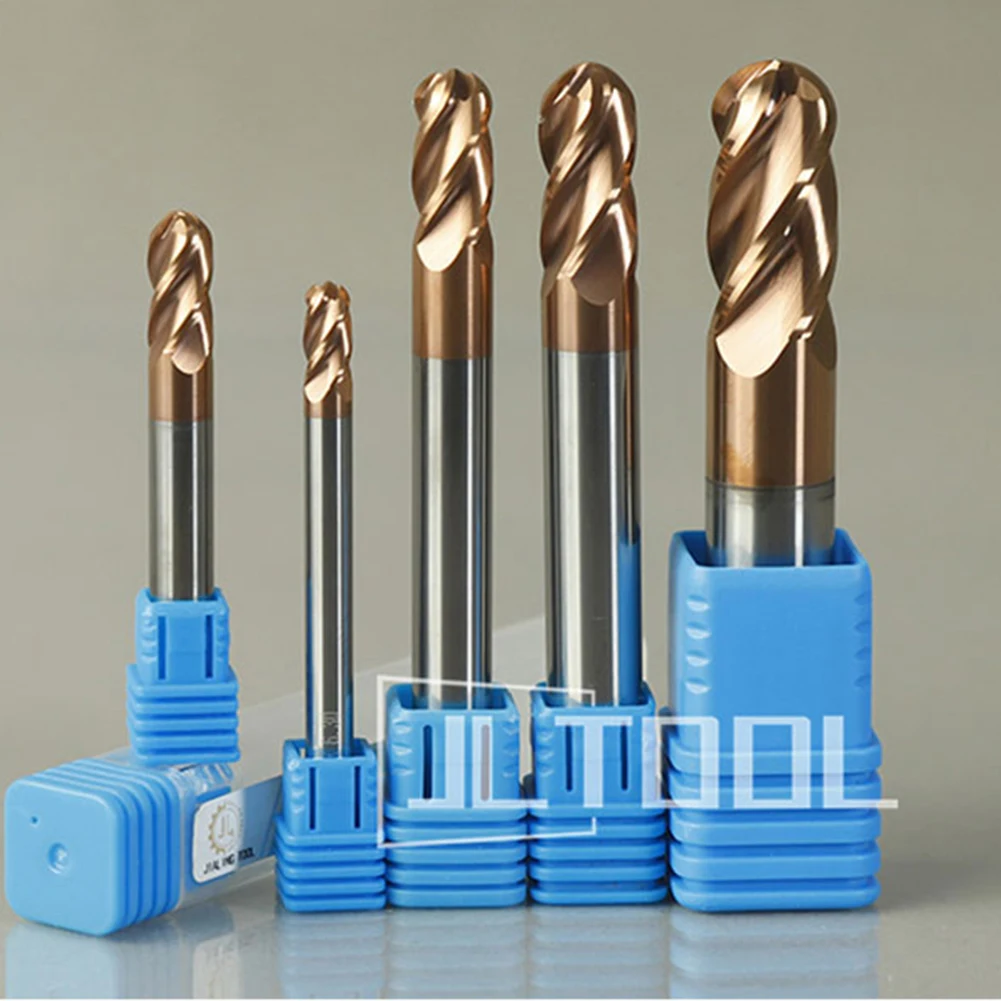 Fresa de Carboneto de Aço de Tungstênio com Nariz Esférico de Quatro Flautas Hrc58 para Metal Flautas Fresa de Ponta Esférica
