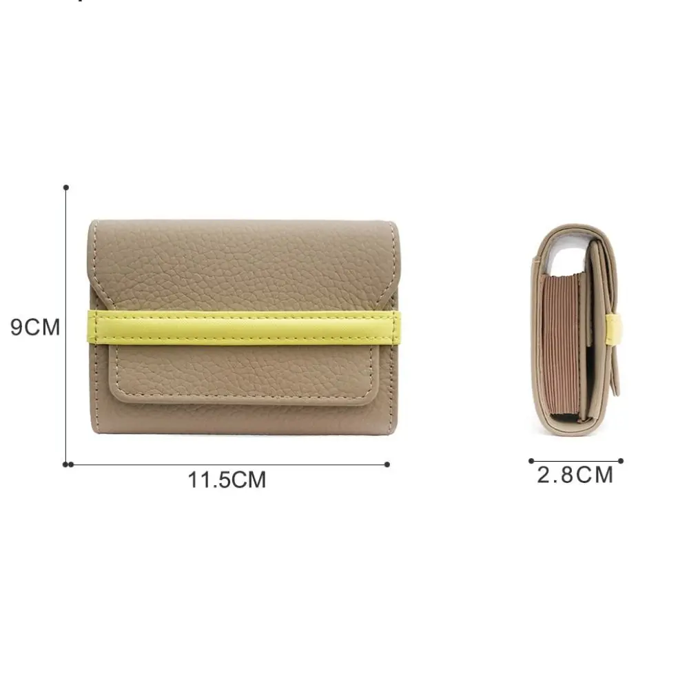 Luxury Cowhide Short Wallet Anti-theft Brush Multiple Card Slots Coin Purse Durable Money Bag