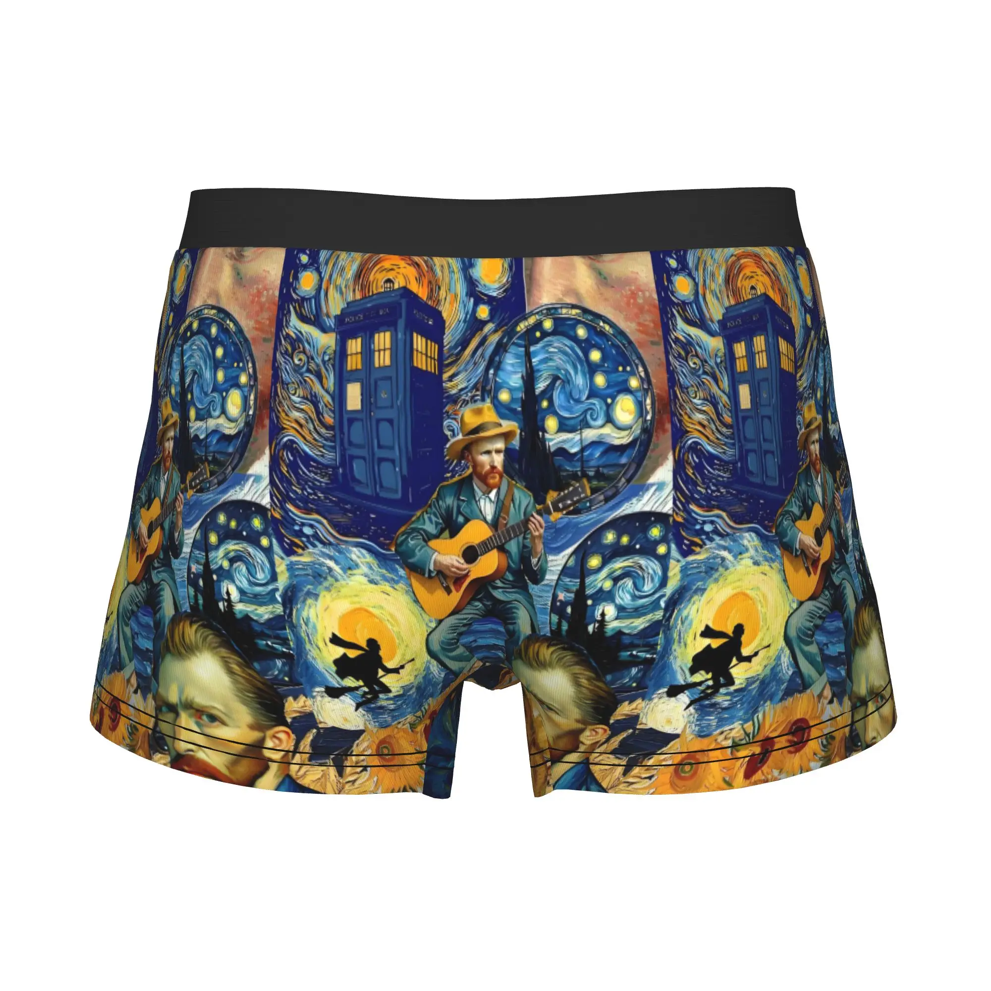 Vincent Van Gogh Painting Collage Underwear Male Printed Sunflower Starry Night Boxer Briefs Shorts Panties Soft Underpants