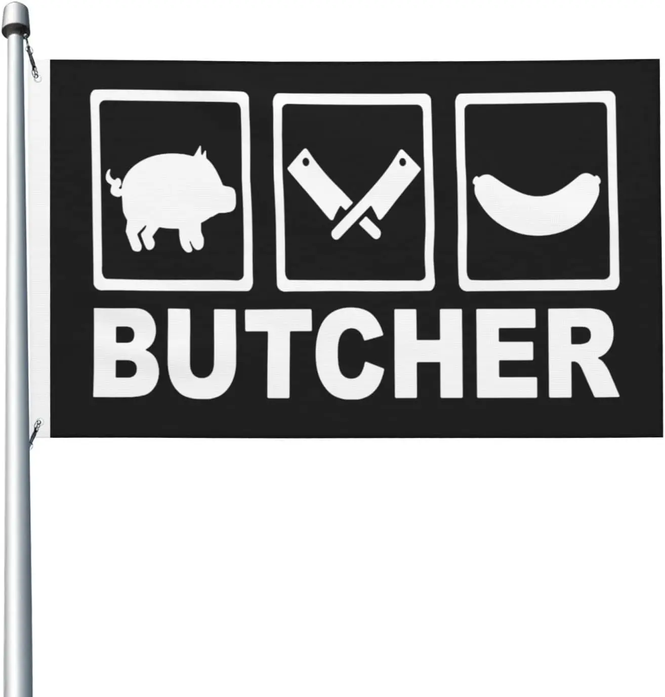 Flagicts 100% Polyester Butcher Cut Meat Funny Flags