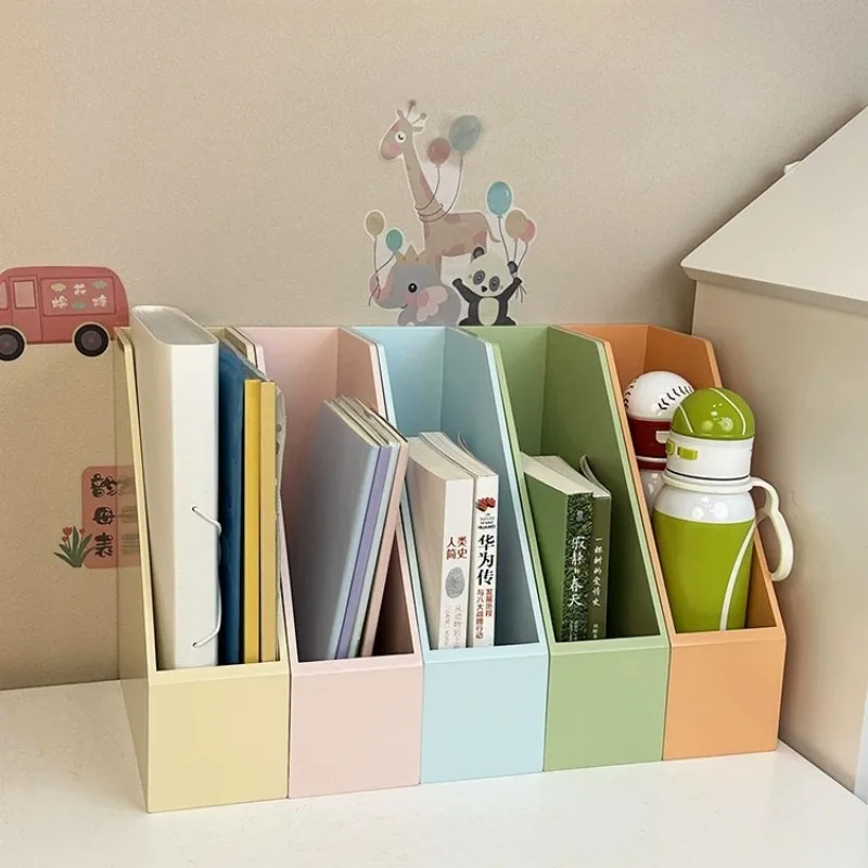

Multipurpose Kids Desk Bookshelf Student Paper File Storage Wooden Colorful Folder Rack Tabletop Organizer Rack for School