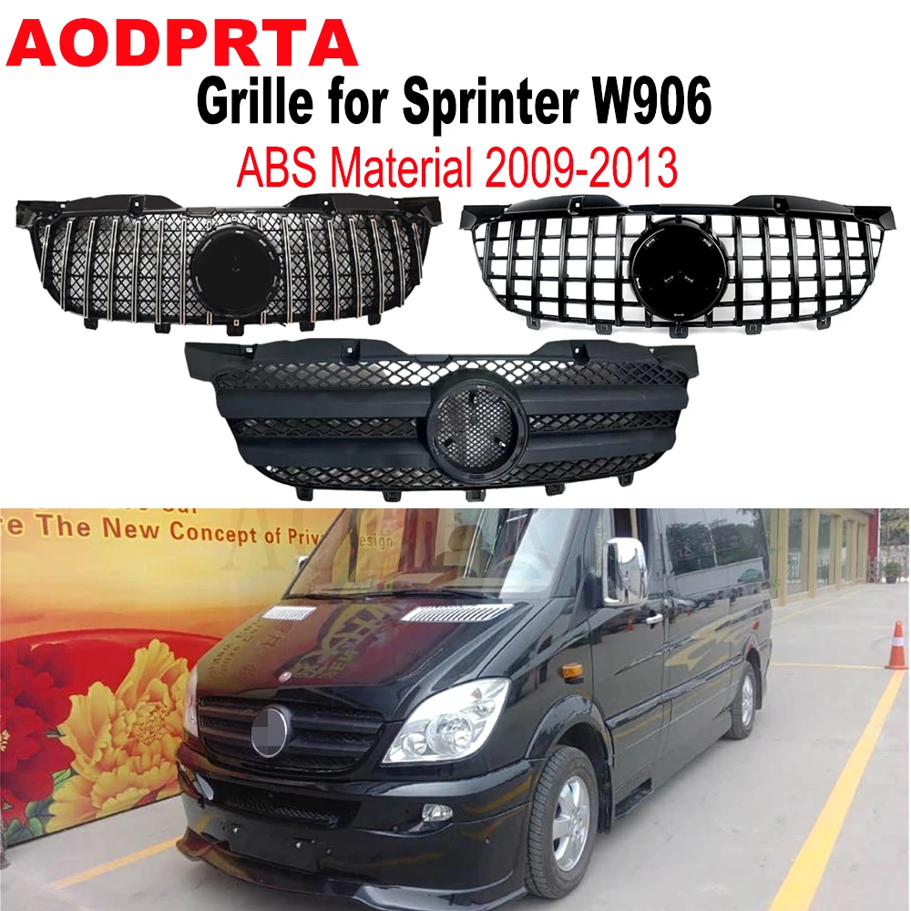 For Mercedes Sprinter W906 1500 2500 3500 2009-2013 Front Bumper Mesh Hood Grille Grill GTR Honeycomb OE Style