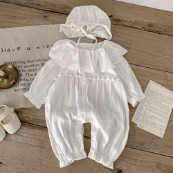 Newborn Kids Baby Girls Long Sleeve Jumpsuits Spring Autumn Sweet Infant Baby Girls Solid Color Rompers Clothes