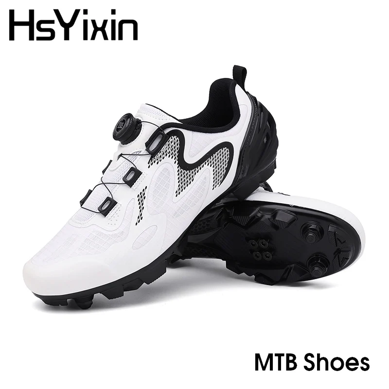 HsYixin MTB Bicycle Sneakers Men's Sports Cross Country Bike Shoes SPD Pedals Mountain Bike Shoes Speed Women's Flat Bike Shoes