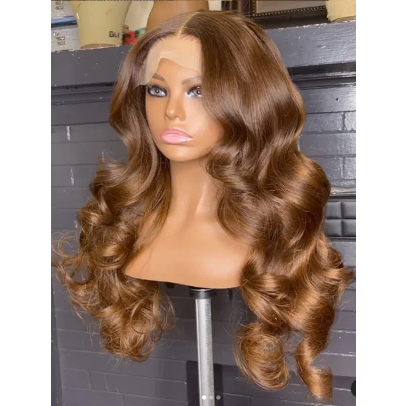 Glueless 26'' 180Density Blond Body Wave 5x5 Silk Base Preplucked Jewish Human BabyHair HD Lace Wig European Hair