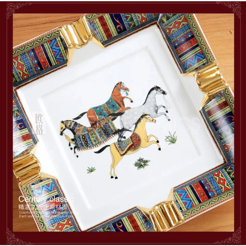 

Stylish Ceramic Ashtray Home Decor for Living Room Creative Design Modern Decoration with Unique Pattern