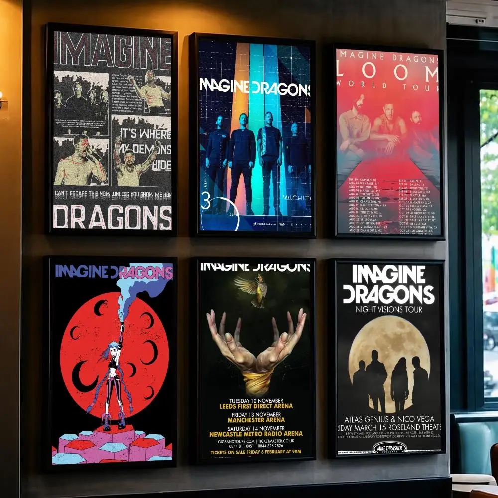 band I-Imagine Dragons-S Poster Decorative Wall Art Sticker for Cafe Office Bedroom and Living Room