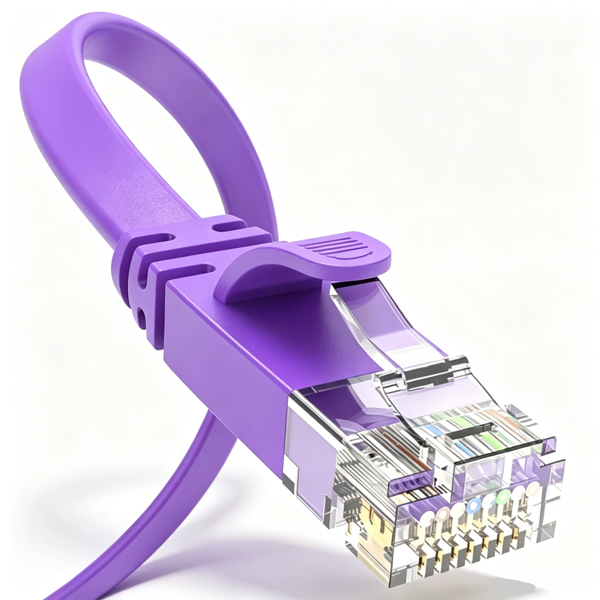 ROVLL Cat6 Flat Ethernet Cable RJ45 UTP Gigabit 1000Mbps Network LAN Cord Internet Cable for Router PC Laptop Computer