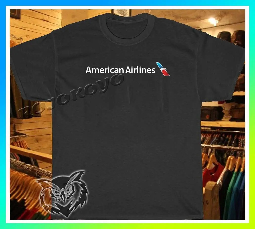 

Новинка, Мужская забавная хлопковая Футболка с логотипом American Airlines