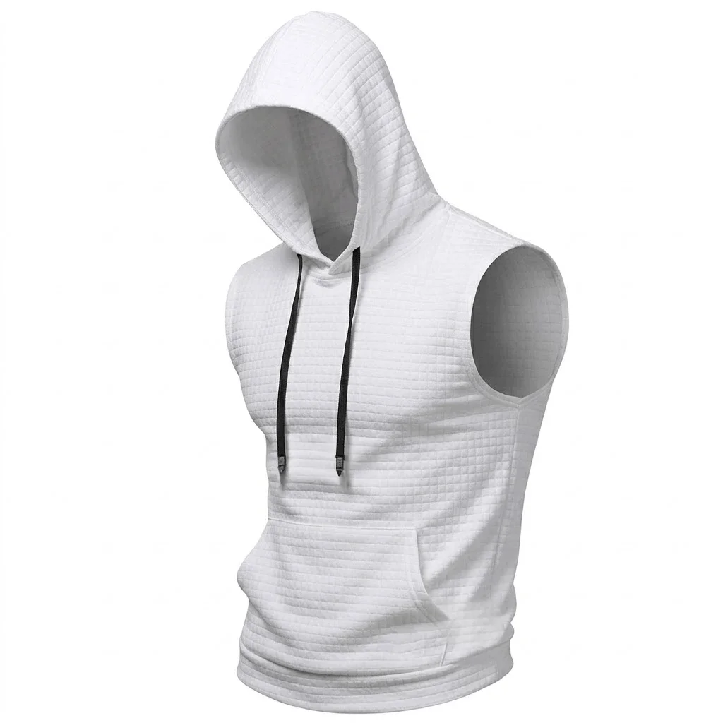 Solid Color 2025 Brand New Men's Tank Tops Vest Sleeveless Tees For Male Hooded Man Vests Tops Hip Hop Men Tank Top T shirt