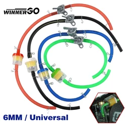 6mm Motorcycle Petrol Fuel Tap Valves On/Off Switch + Oil tube+Oil filter Inline Petcock Pit Dirt Bike ATV UTV Scooter Gasoline