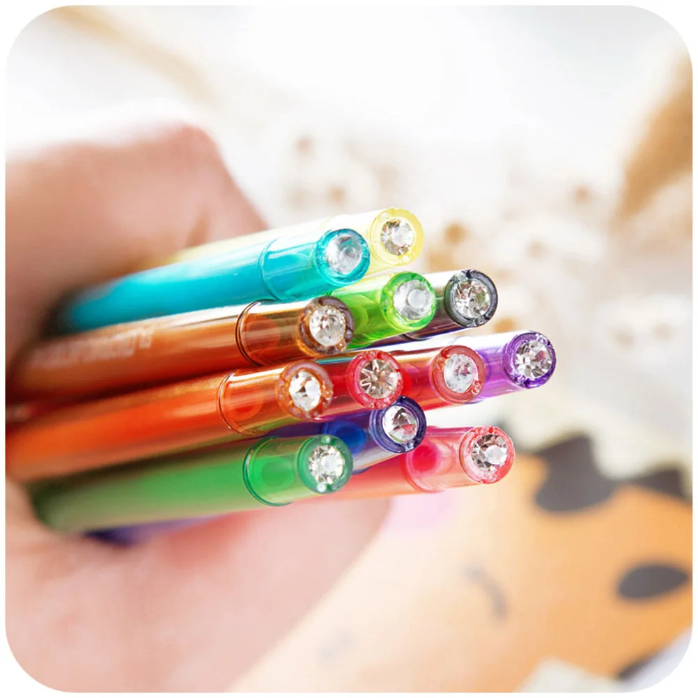 

12Packs Color Pen Gel Set 0.5mm Tip Non Fade Ink for Kids Adults Coloring Sketching Writing Cards Color Pen Set