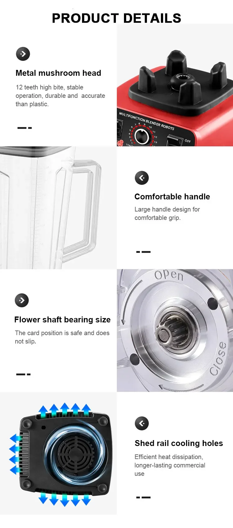 2L 4500W الفضة كريست الفاكهة متعددة الوظائف الكهربائية المحمولة خلاط قابلة للشحن فقط 1 الجرار