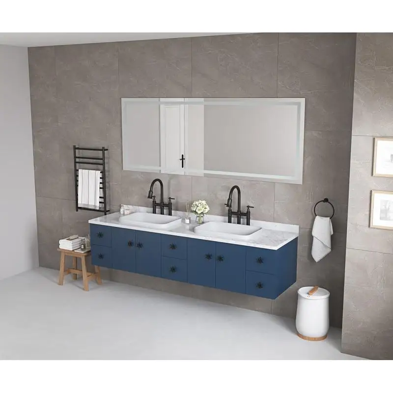 

72"x32" LED Wall-Mounted Bathroom Mirror with Front & Back Light, Anti-Fog, Memory Function, 3 Colors, Stepless Dimming