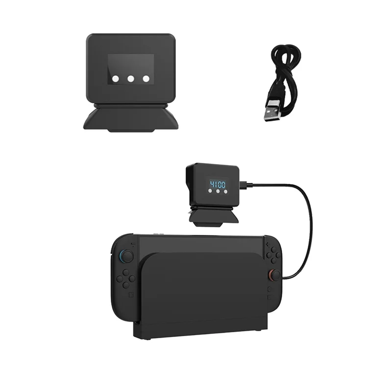 AA60-Nintendo SWITCH 2 콘솔 배기 라디에이터 팬(온도 모니터 포함) 급속 냉각 및 강한 바람 성능 검정색