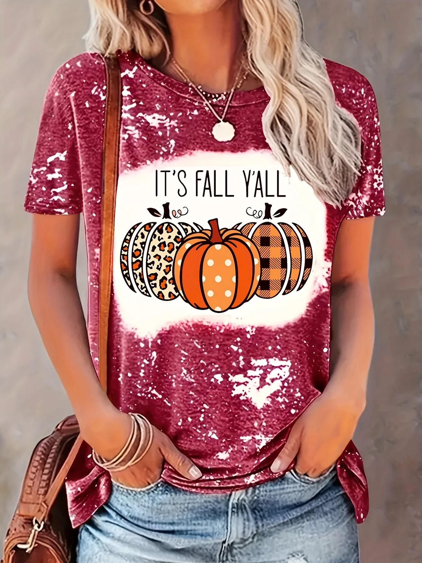 Halloweenowa koszulka damska z nadrukiem dyni i ducha Plus rozmiar koszula z krรณtkim rฤkawem bluzka krรณtki top letnia odzieลผ damska moda