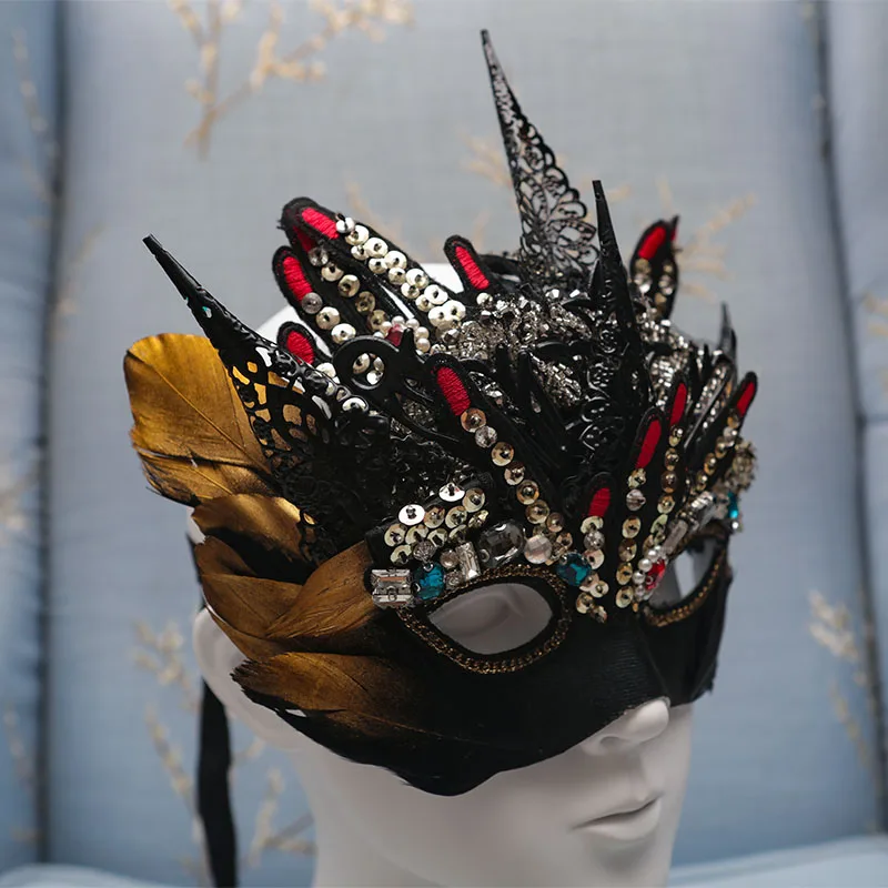 

Halloween Mask Masquerade Carnival Party Thumb Personality Alternative Black Punk Female