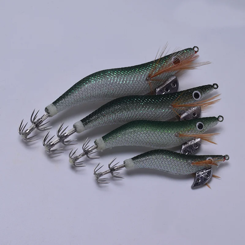 1 pc Luminous wood shrimp squid hook fluorescent fishing bait lure mock rocket squid strengthening hook  fishing accessories