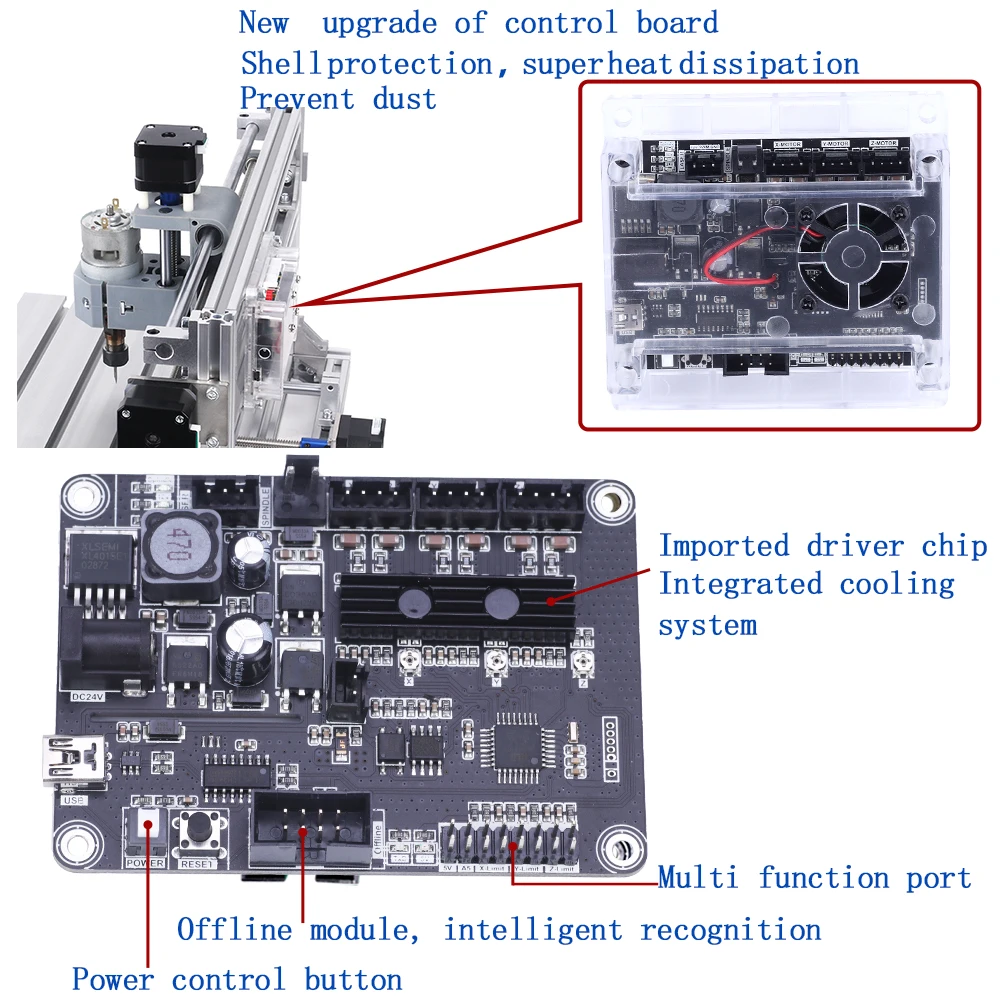 GRBL cnc engraving machine control board , 3 axis control,laser engraving machine board USB port